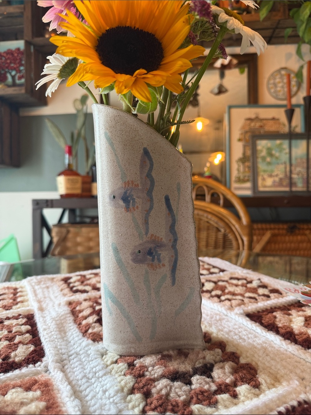 Handmade Ceramic Fish Vase - Picture 2 of 5